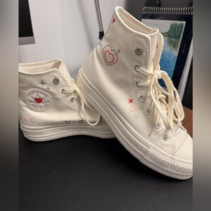 Converse Chuck Taylor All Star Lift High Top Sneakers with Heart Details